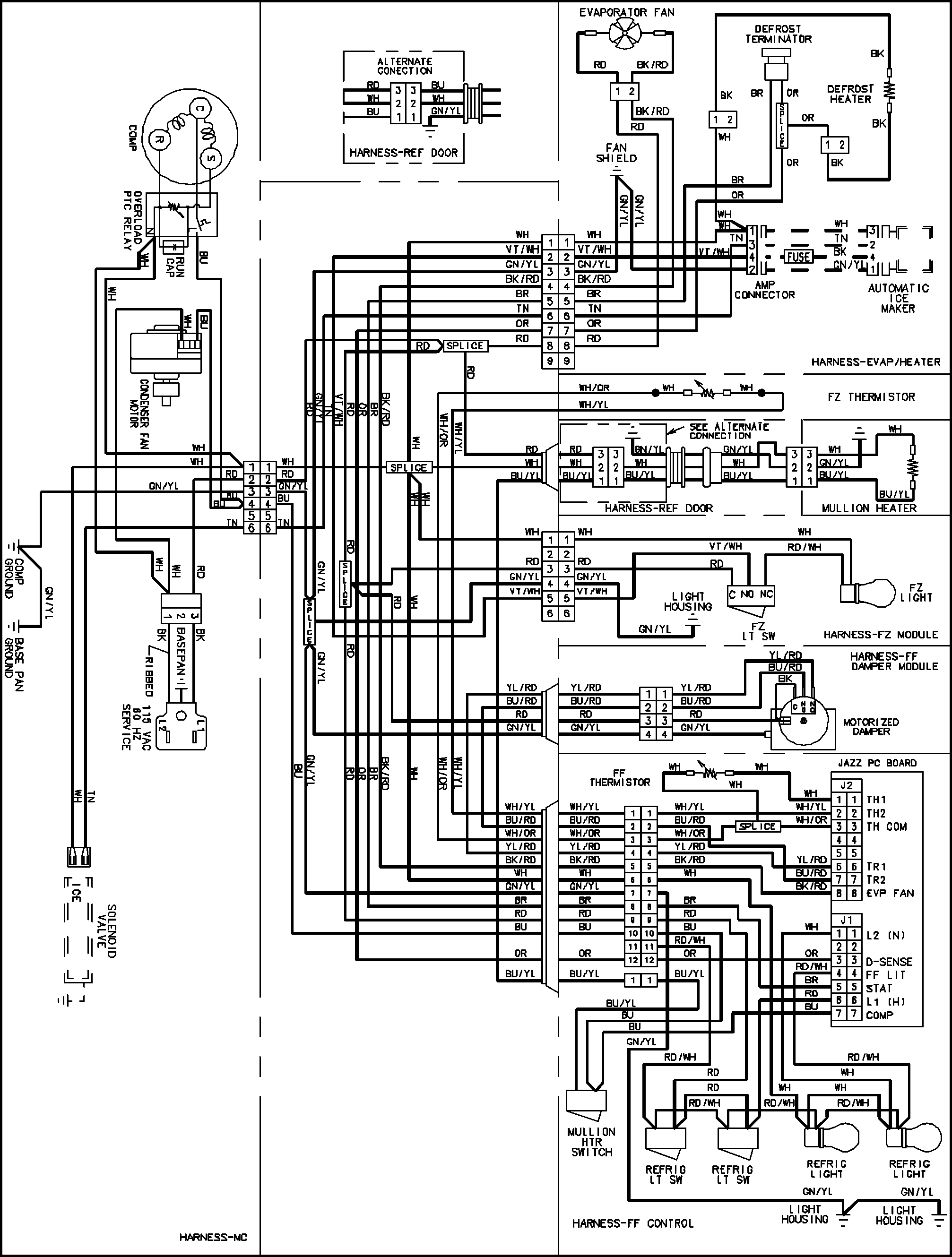Amana AFB2534DEB wiring information diagram