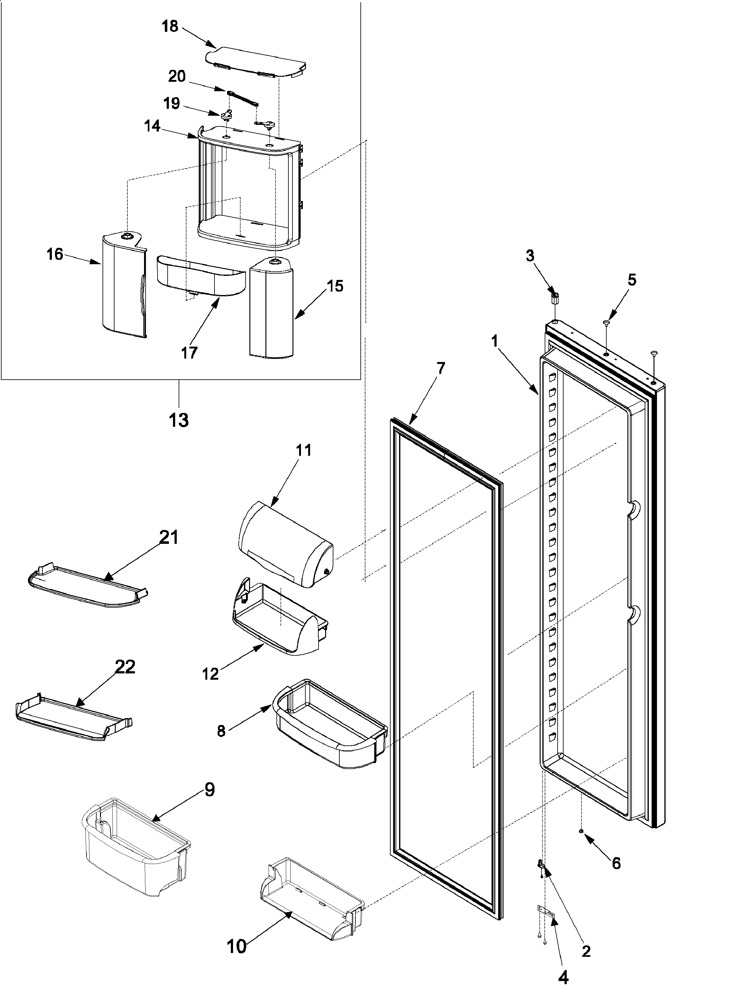 Amana ARSE667BW1 refrigerator door diagram