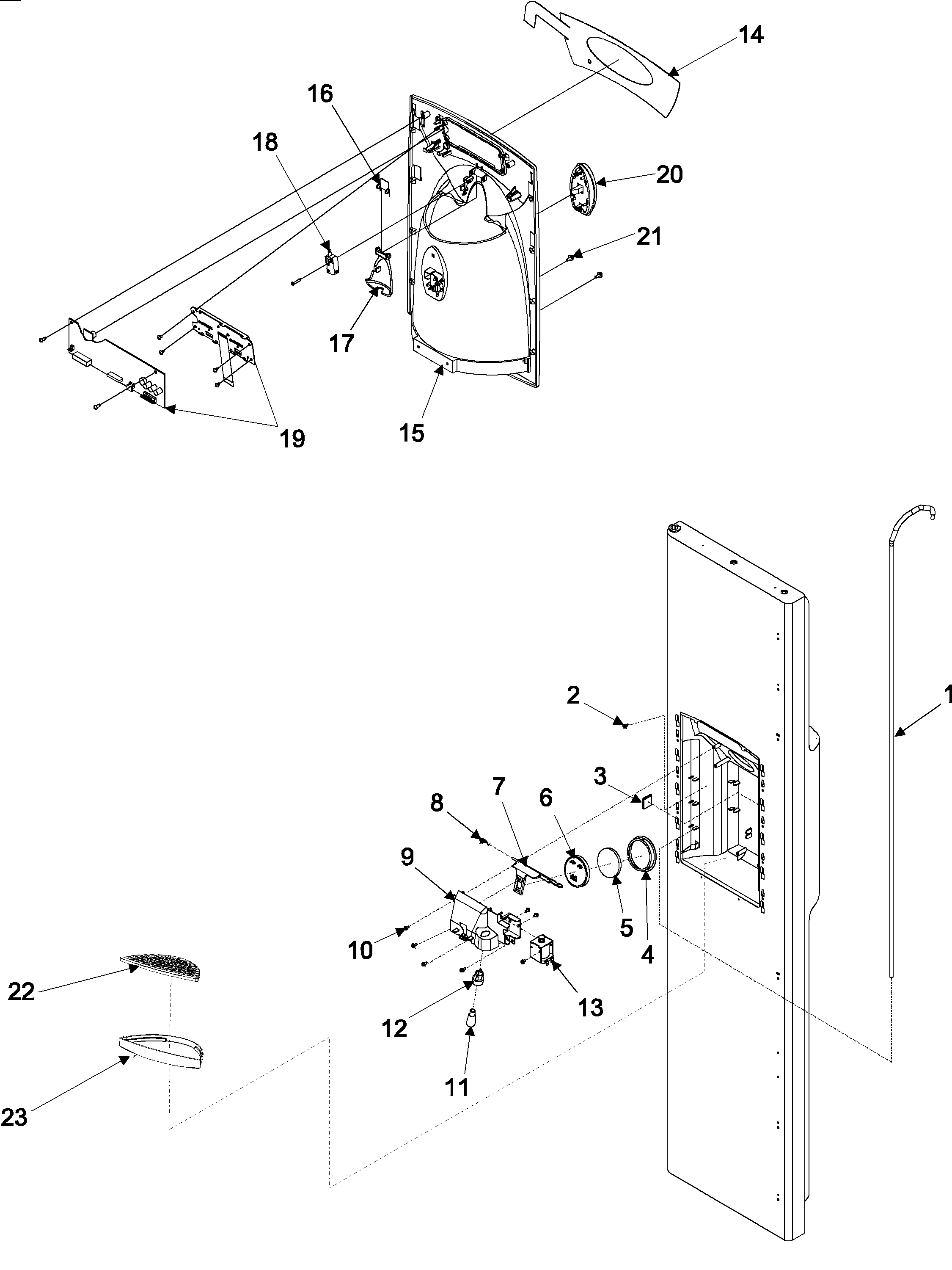 Amana ARSE667BW1 fz door and facade diagram