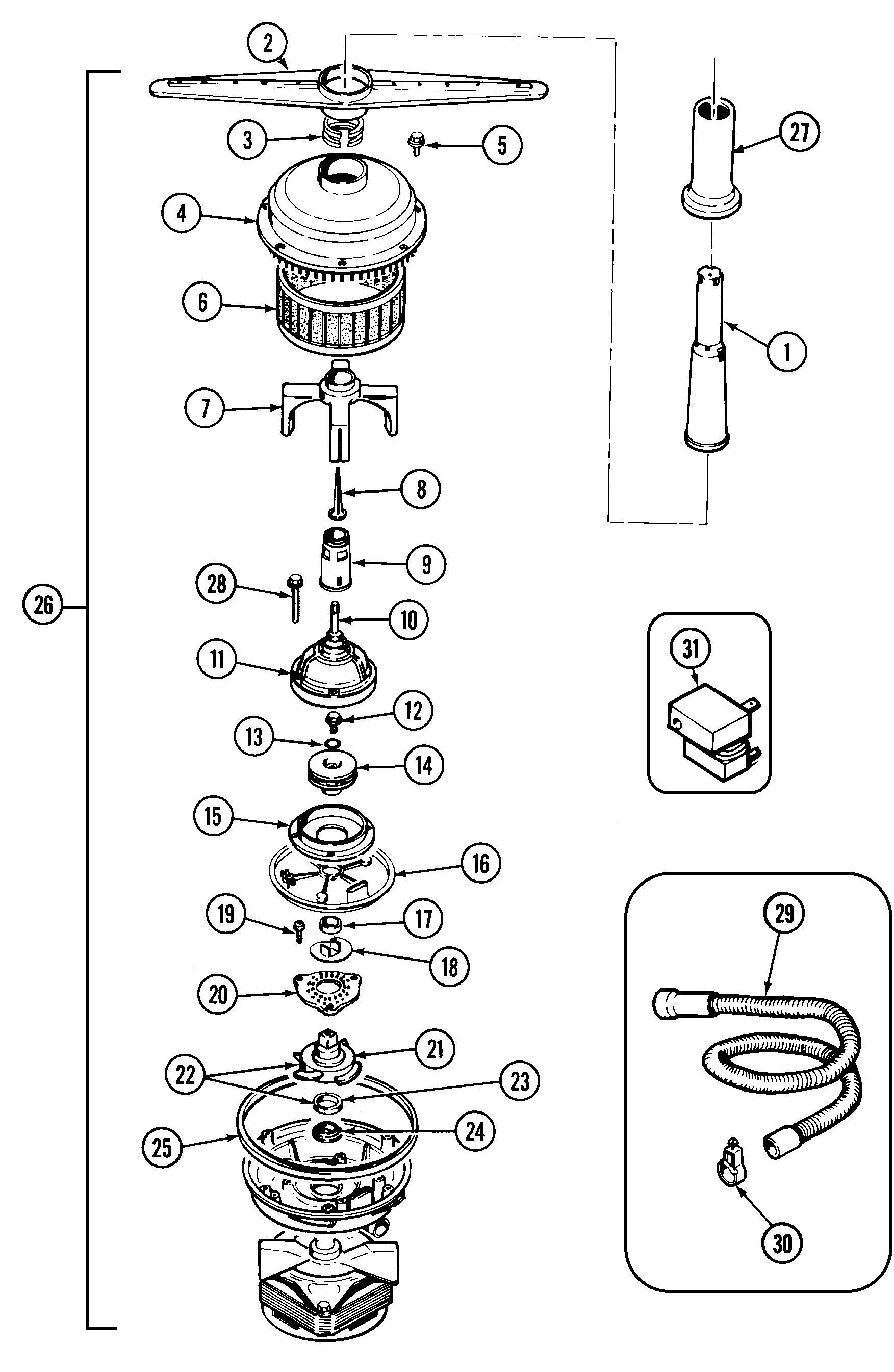 Maytag DWU7910AAX pump & motor diagram