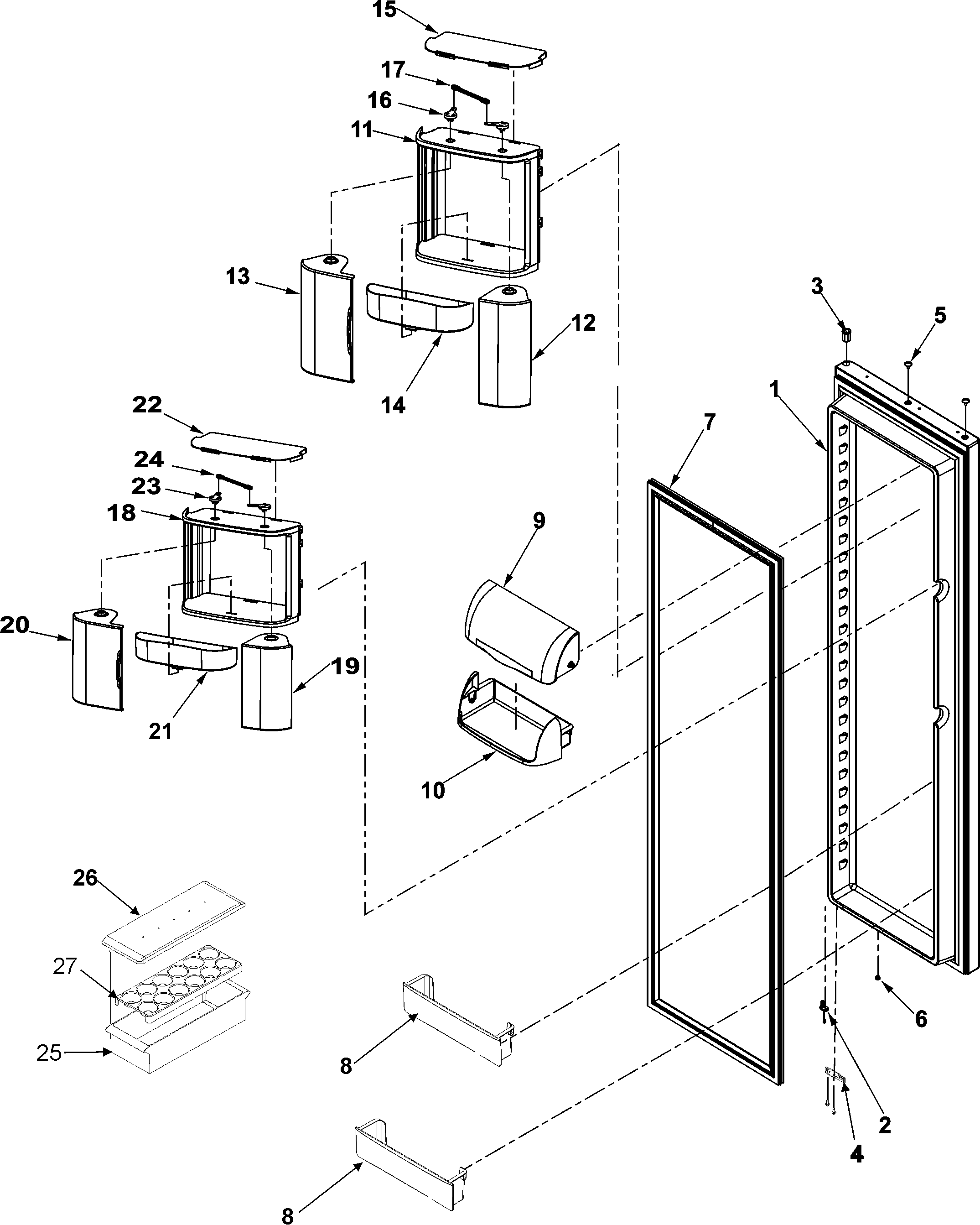 Amana AC2225GEKS refrigerator door diagram