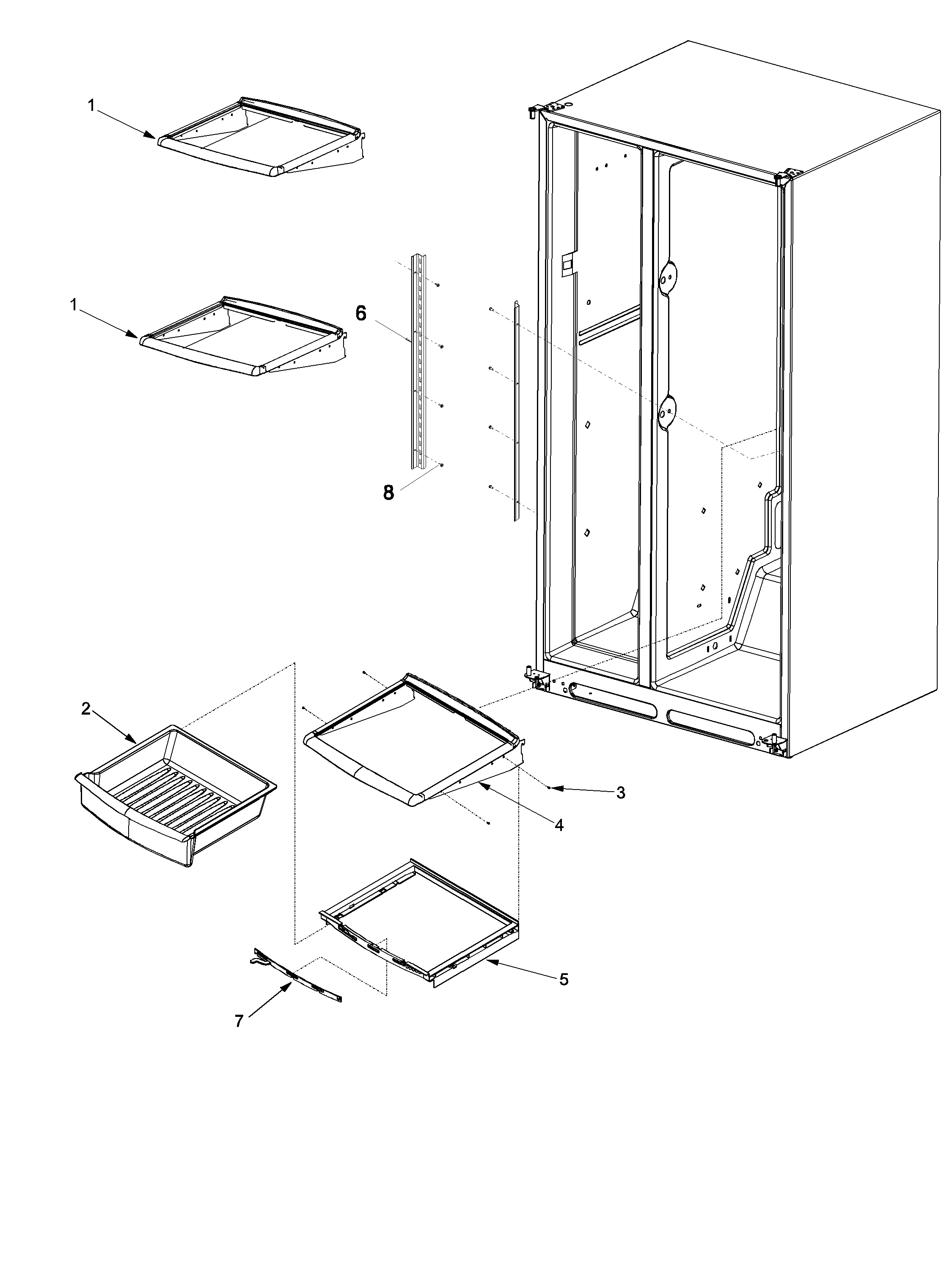 Kenmore 59653469300 deli and ref shelf diagram
