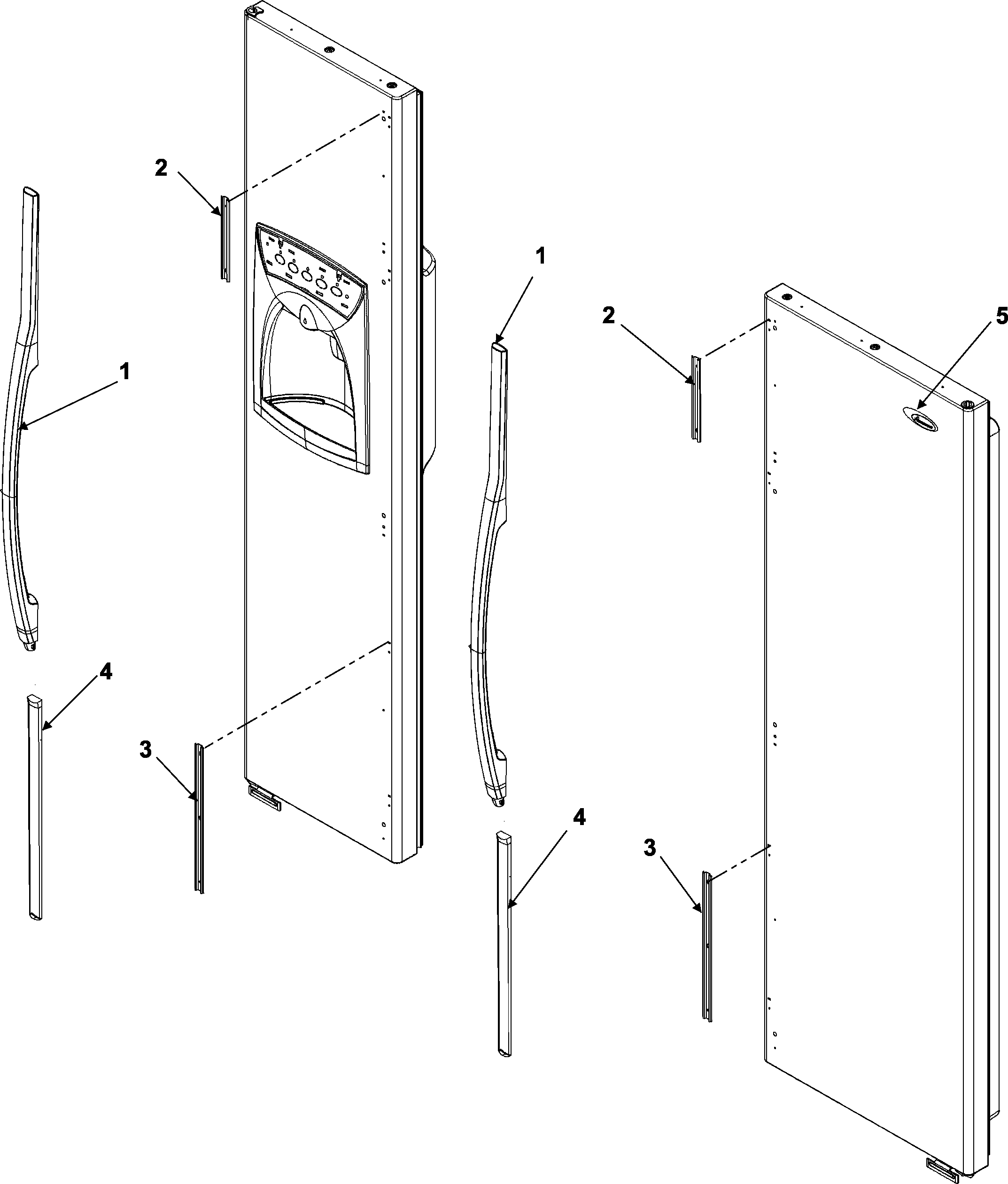 Amana ASD2325KEB handles and trim (asd2325keb/q/w) diagram