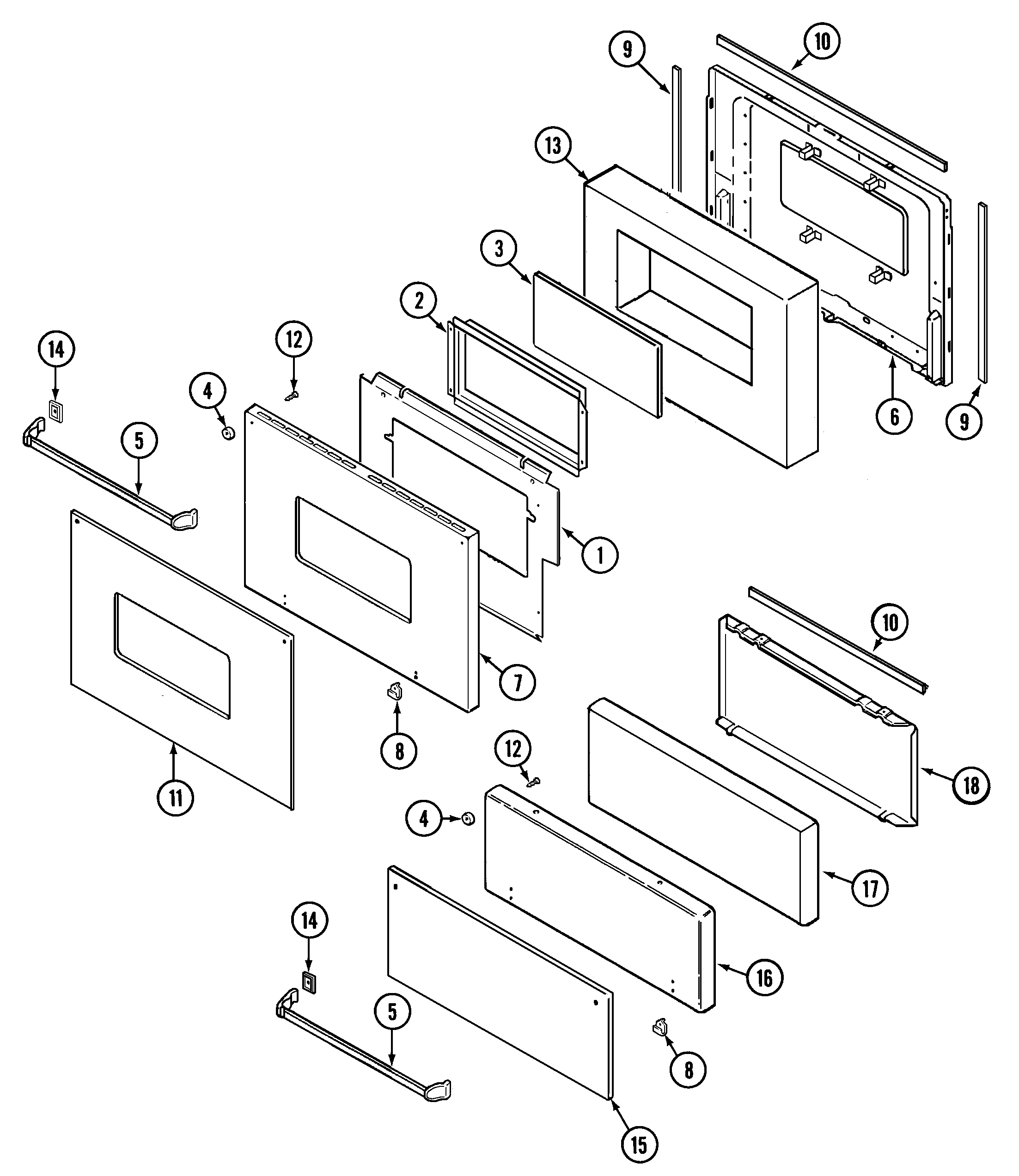 Magic Chef OEMMAY6 door (upper & lower) diagram