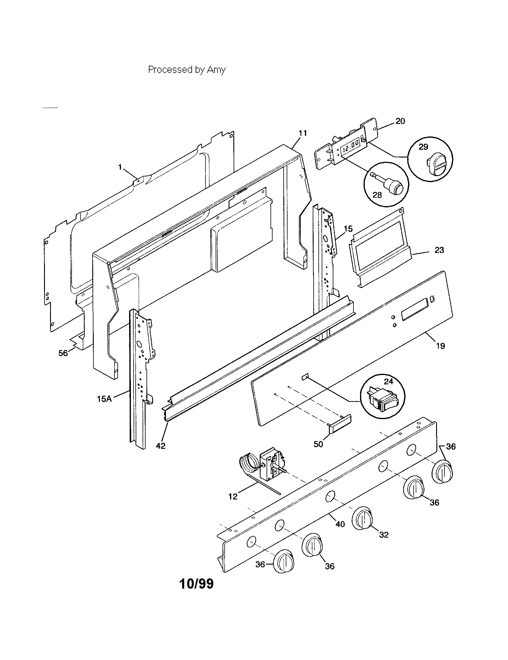 Tappan NHP05AMM backguard diagram