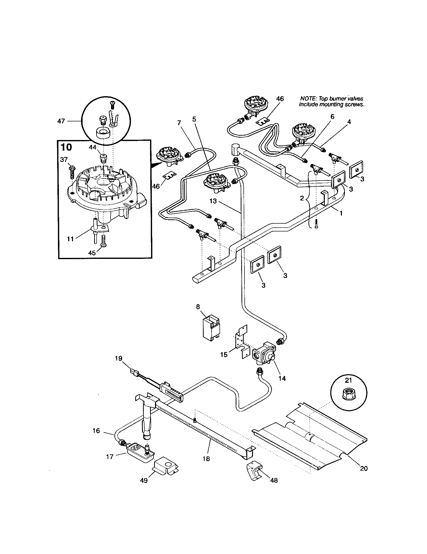 Tappan NHP05AMM burner diagram