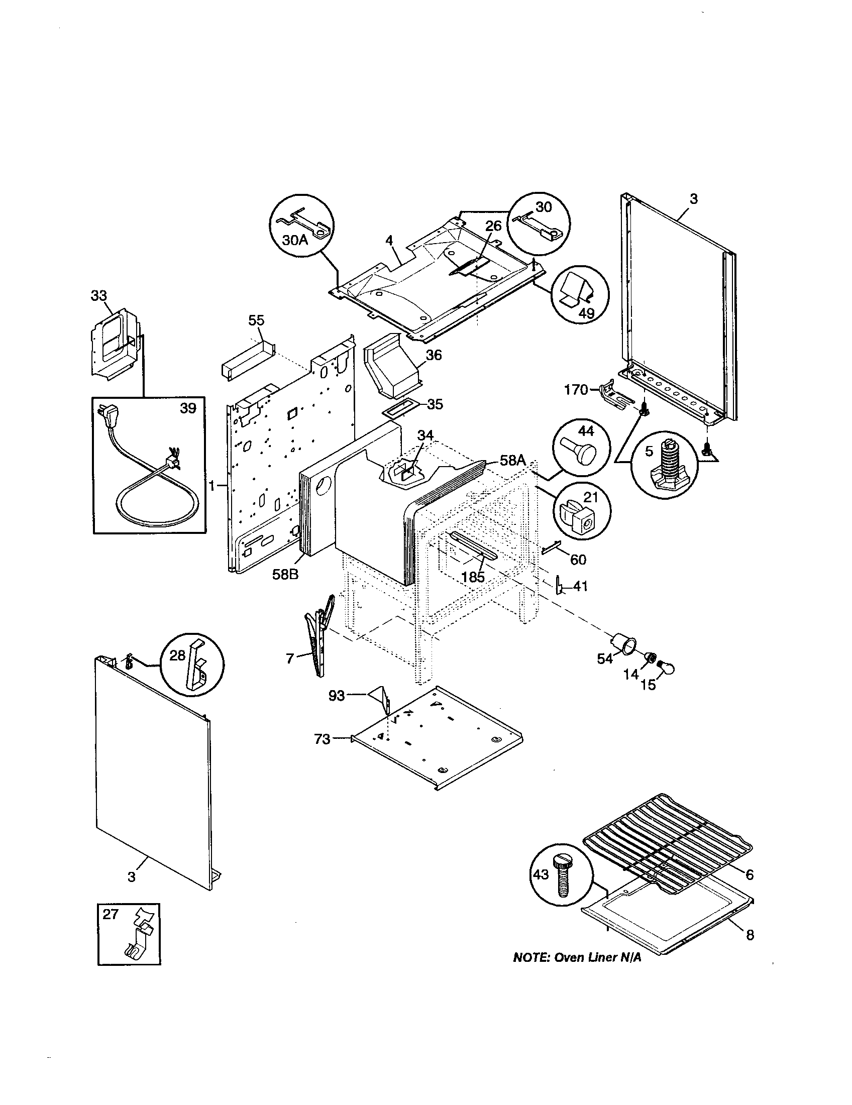 Tappan NHP05AMM body diagram
