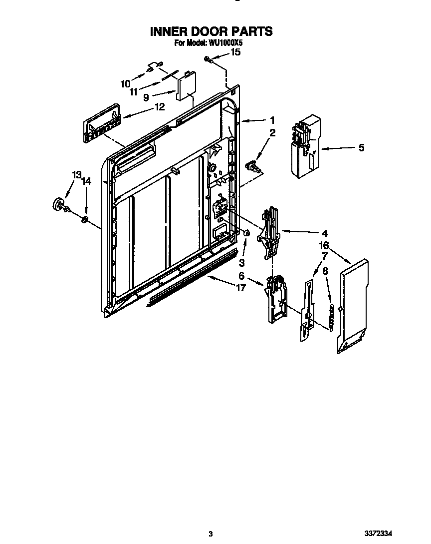 Roper WU1000X5 inner door diagram
