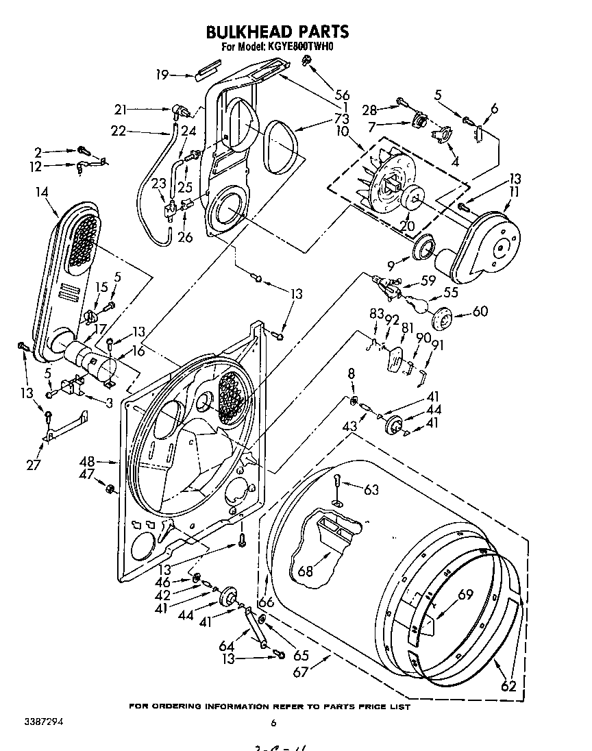 KitchenAid KGYE800TWH0 bulkhead diagram