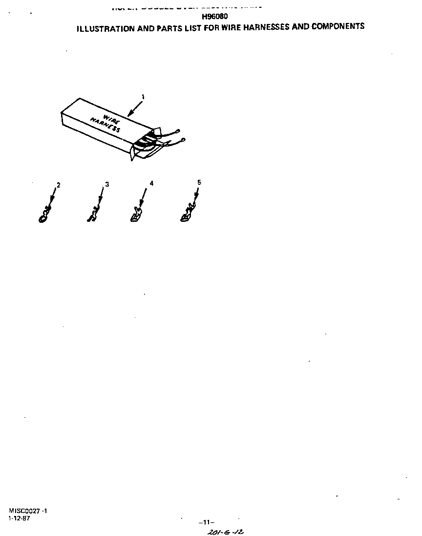 Roper H9608W0 wire harness diagram