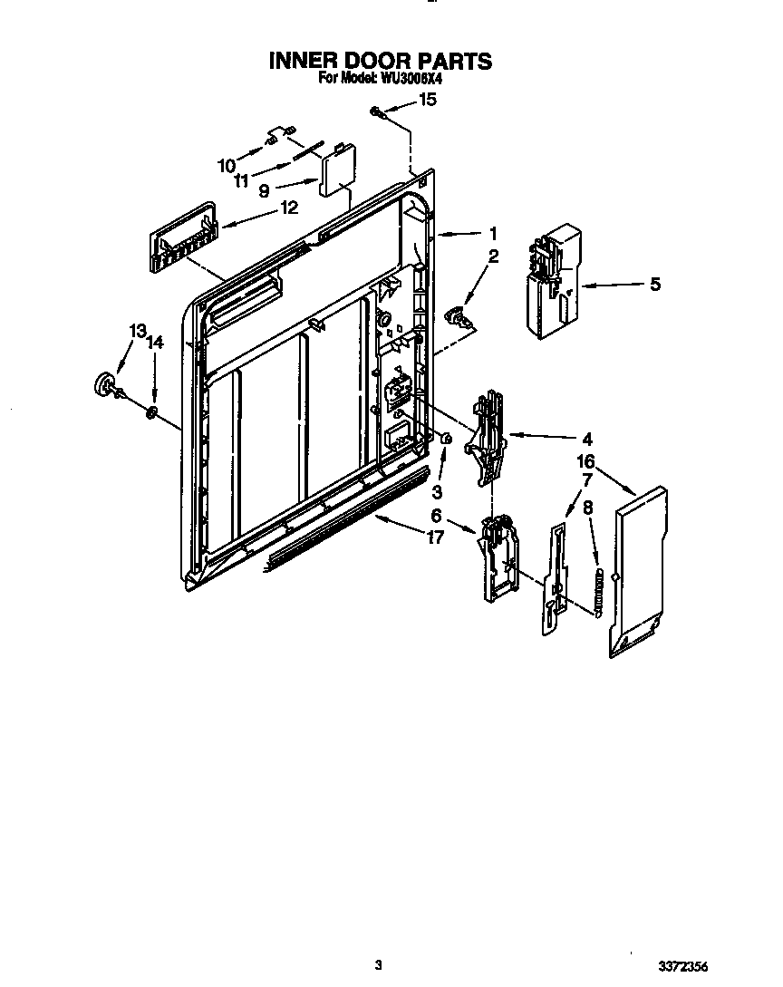 Roper WU3006X4 inner door diagram
