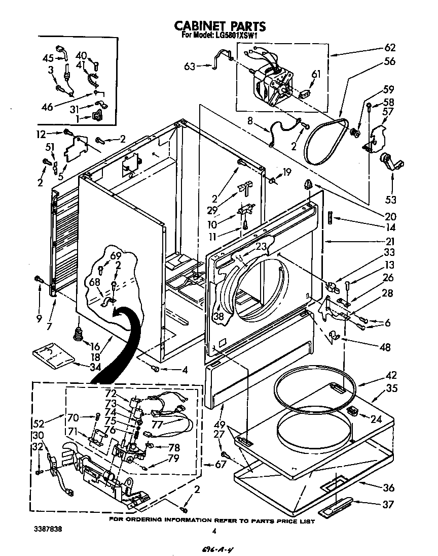 Whirlpool LG5801XSW1 cabinet diagram