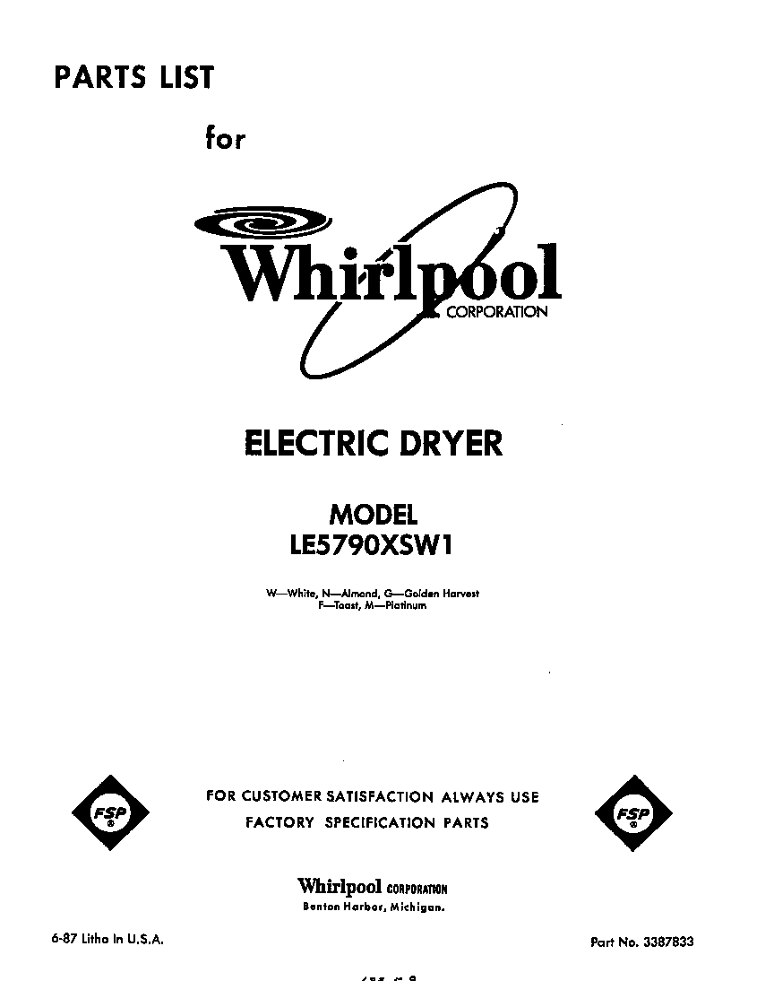 Whirlpool LE5790XSW1 null diagram