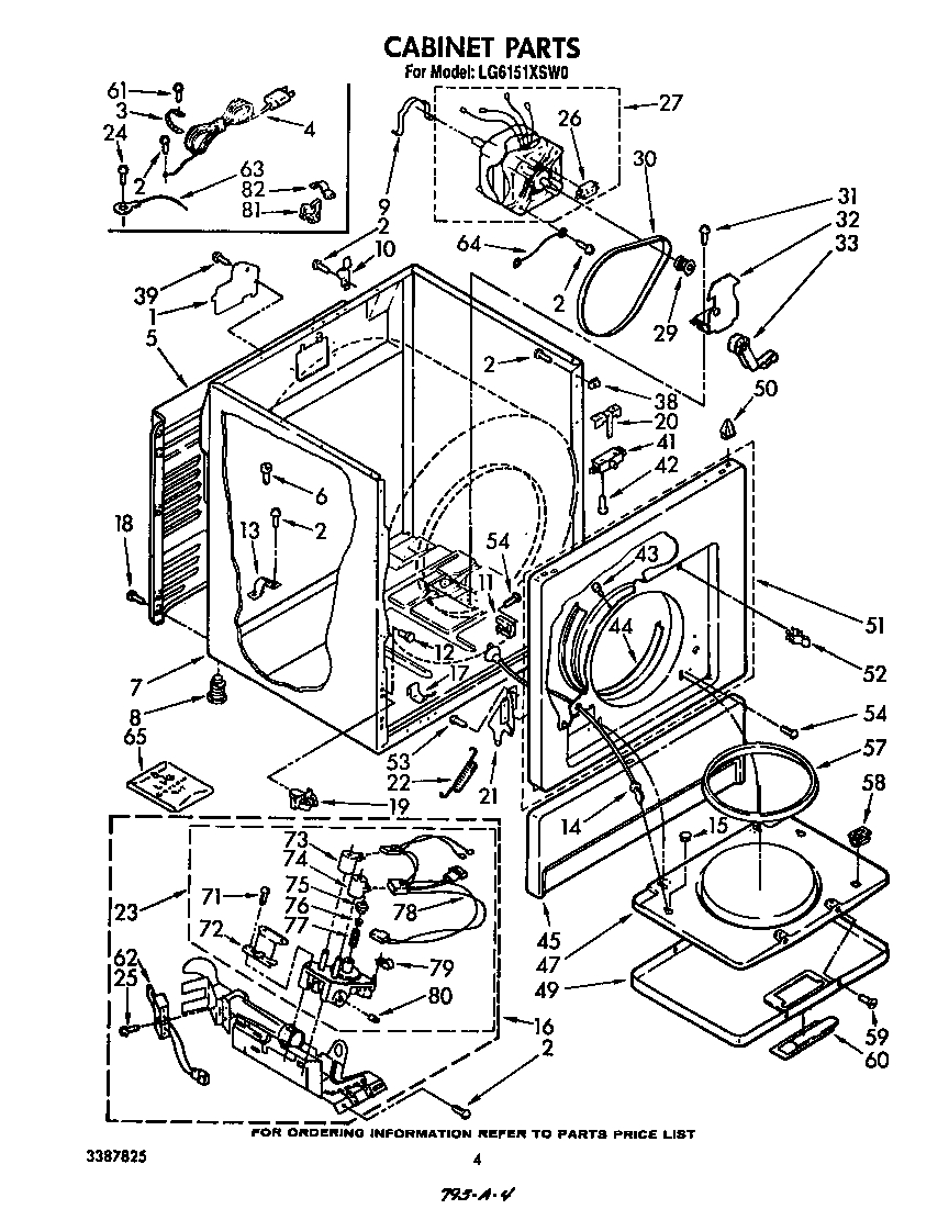 Whirlpool LG6151XSW0 cabinet diagram