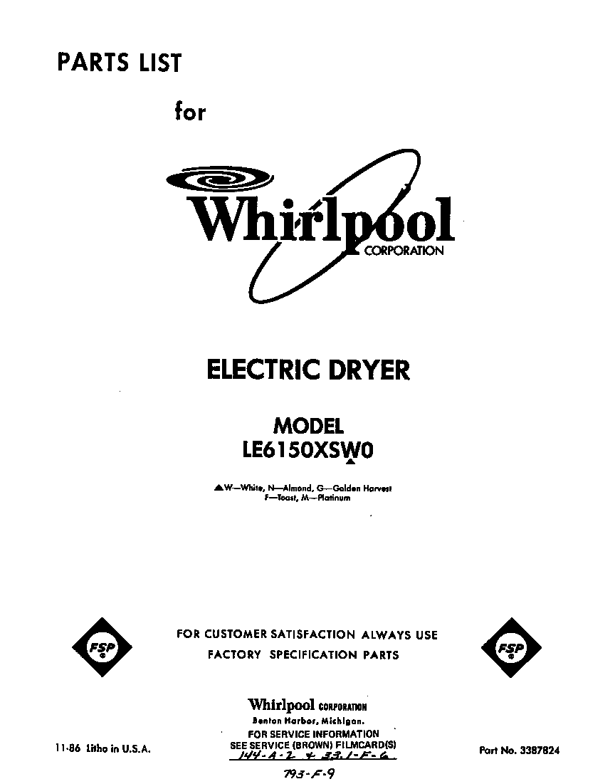 Whirlpool LE6150XSW0 null diagram