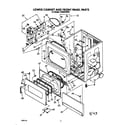 Whirlpool CS5005XWW0 lower cabinet and front panel diagram