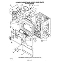 Whirlpool CS5000XSW0 lower cabinet and front panel diagram