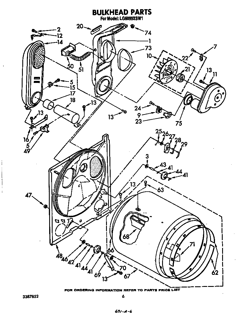 Whirlpool LG6099XSW1 bulkhead diagram