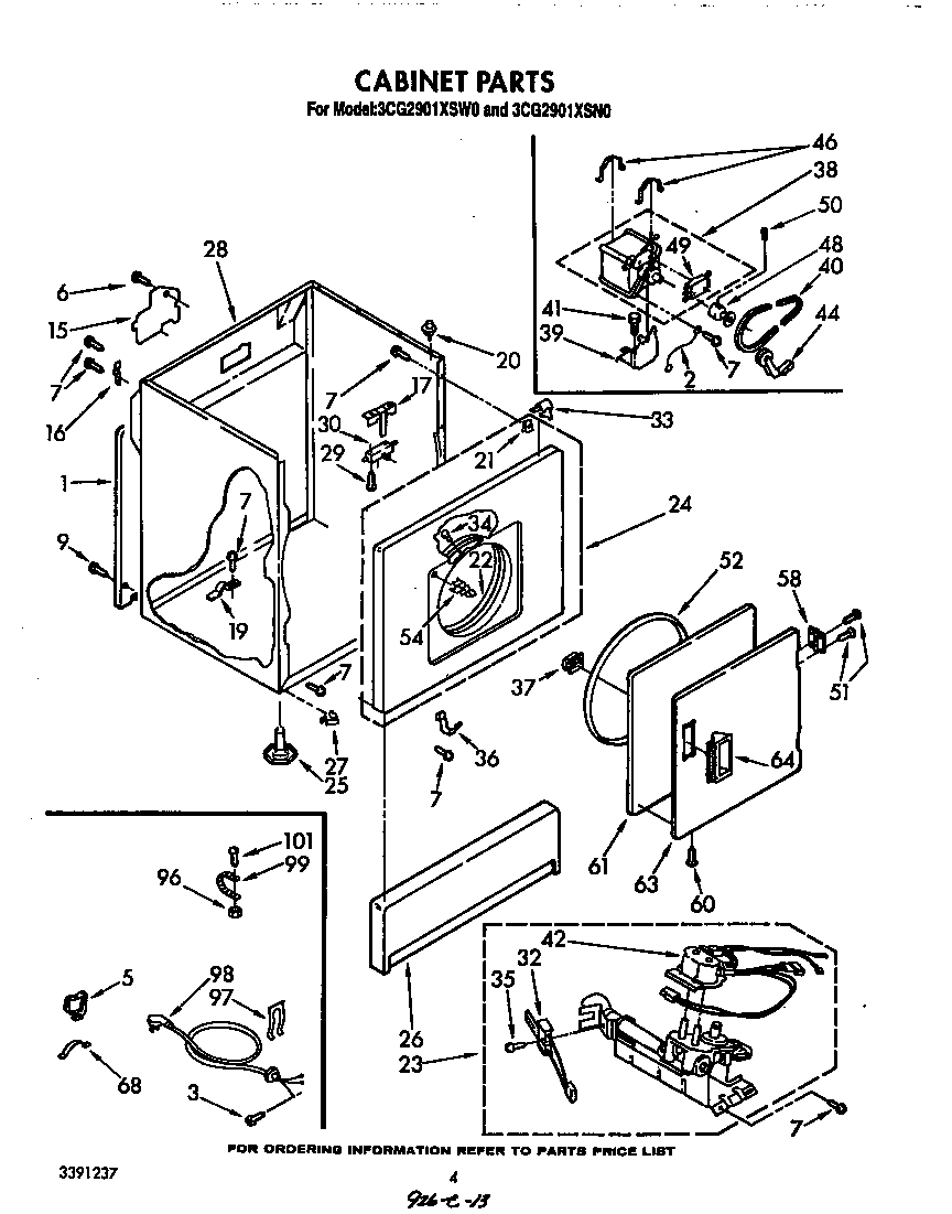 Whirlpool 3CG2901XSW0 cabinet diagram