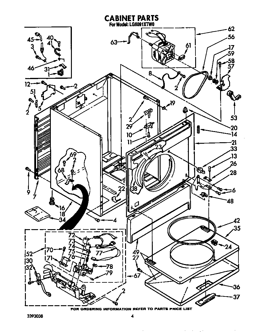Whirlpool LG6091XTW0 cabinet diagram