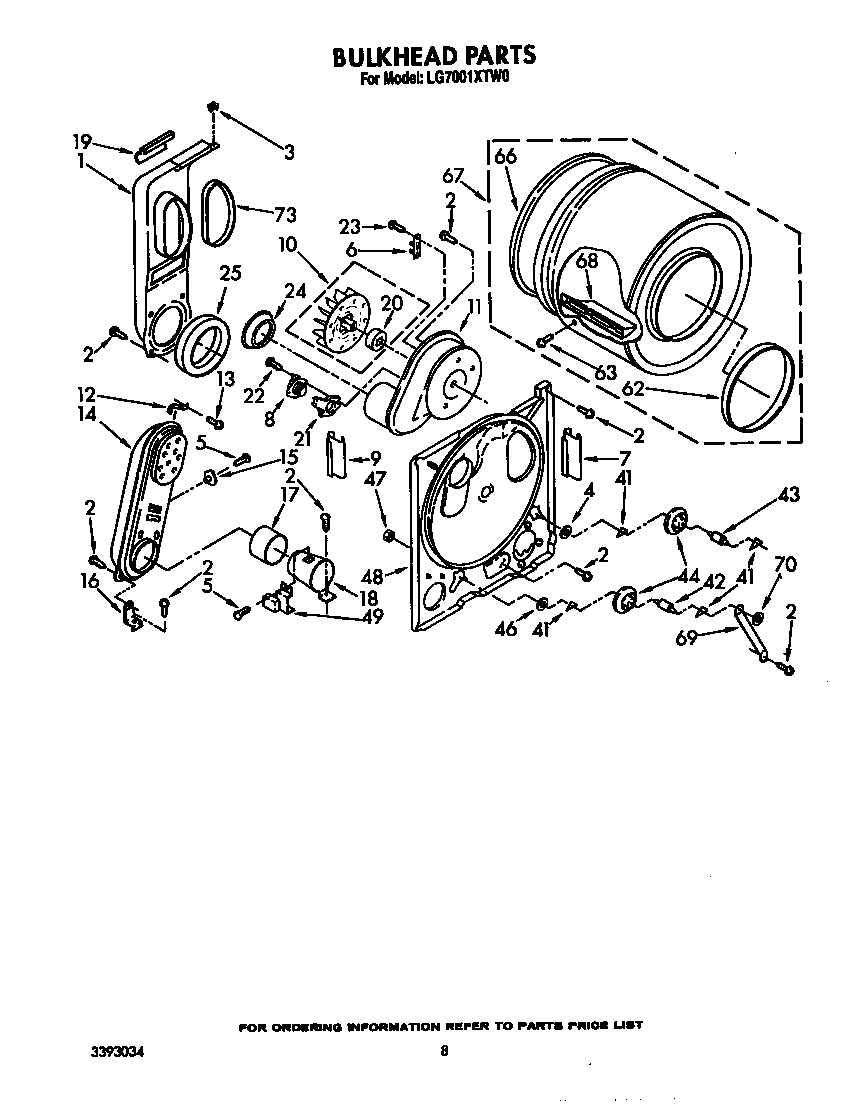 Whirlpool LG7001XTW0 bulkhead diagram