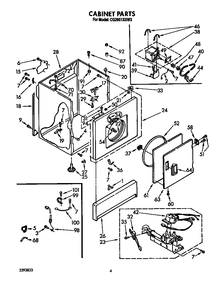 Whirlpool CG2951XSW3 cabinet diagram