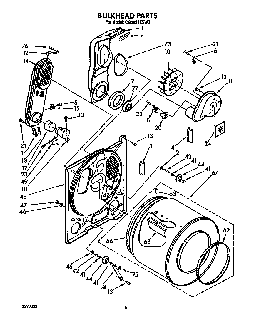 Whirlpool CG2951XSW3 bulkhead diagram