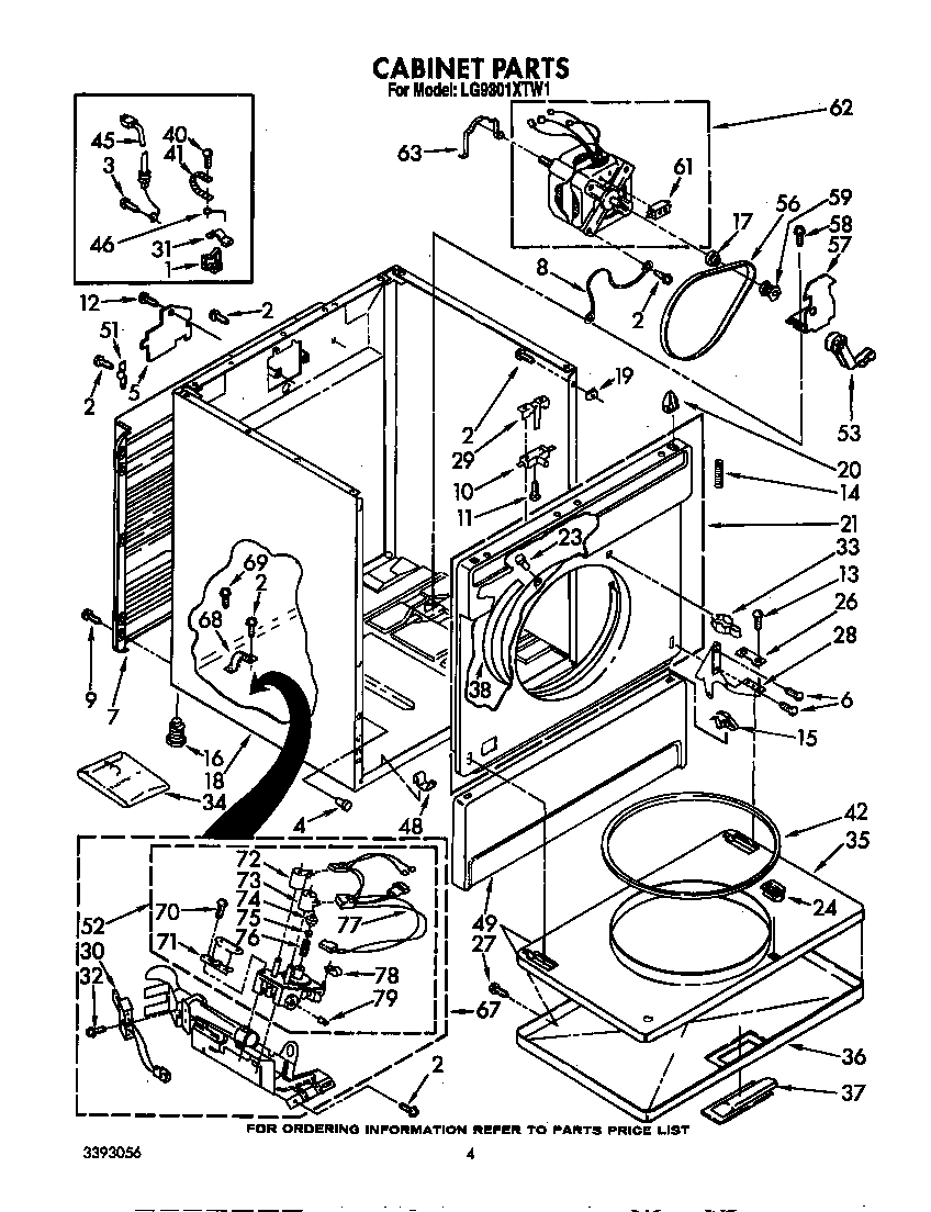 Whirlpool LG9301XTW1 cabinet diagram