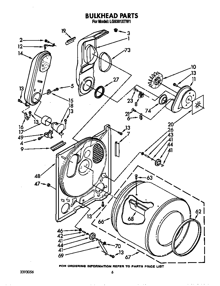 Whirlpool LG9301XTW1 bulkhead diagram