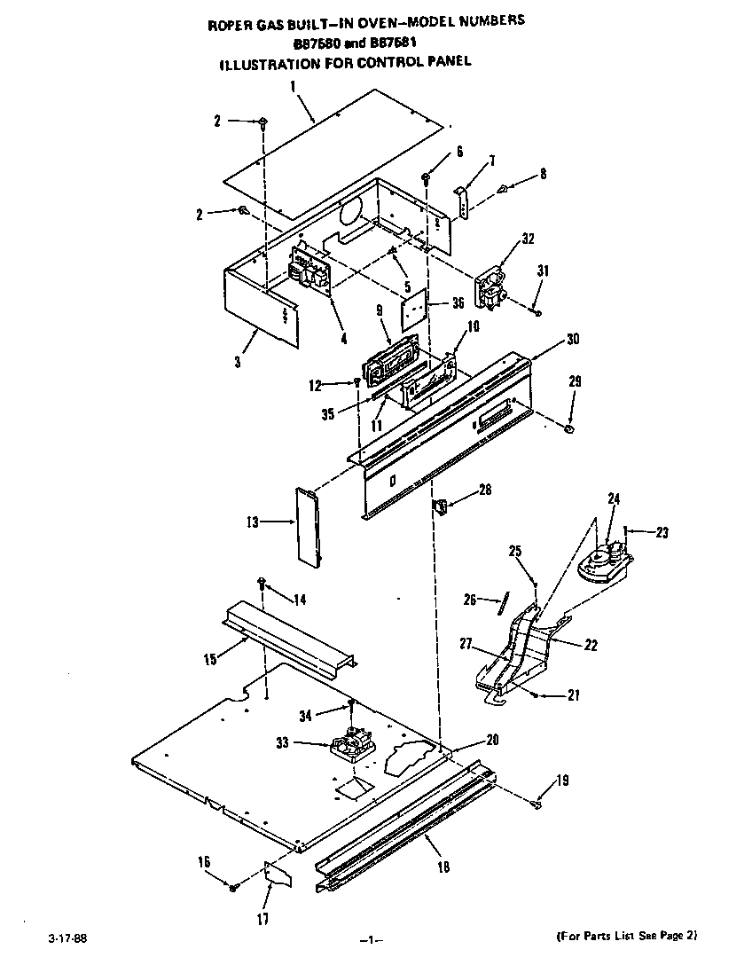 Roper B8758B1 control panel diagram