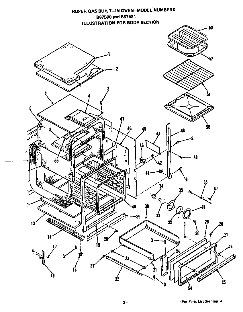 Roper B8758B1 body diagram