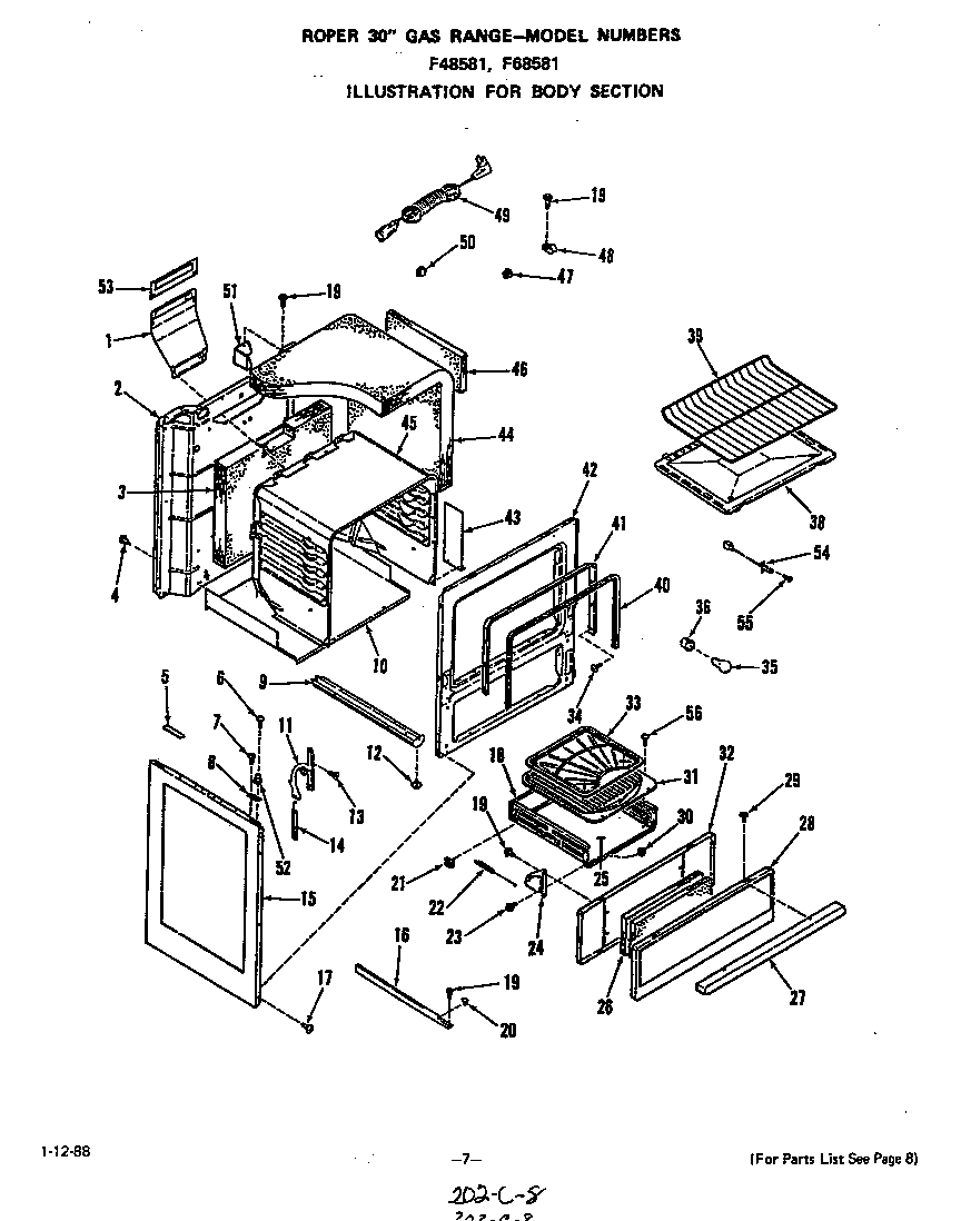 Roper F4858*1 body diagram