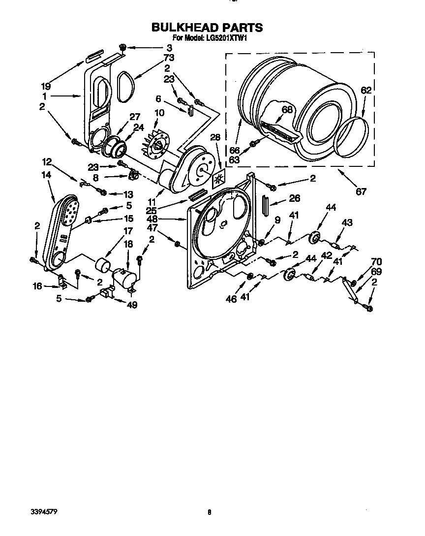 Whirlpool LG5201XTW1 bulkhead diagram