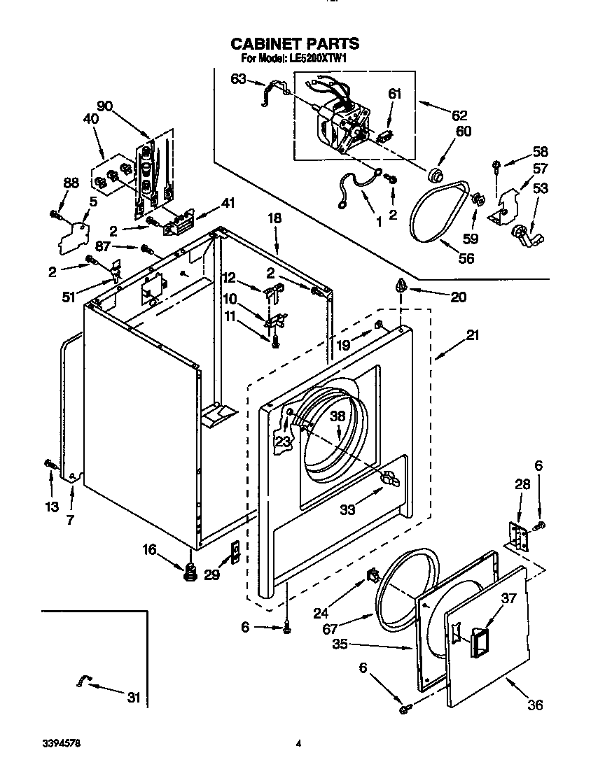 Whirlpool LE5200XTW1 null diagram