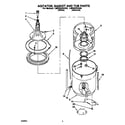 Whirlpool LMR5243AW0 agitator, basket and tub diagram
