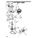 Whirlpool LMR5243AW0 brake, clutch, gearcase, motor and pump diagram