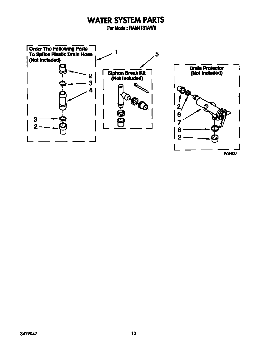 Roper RAM4131AW0 water system diagram