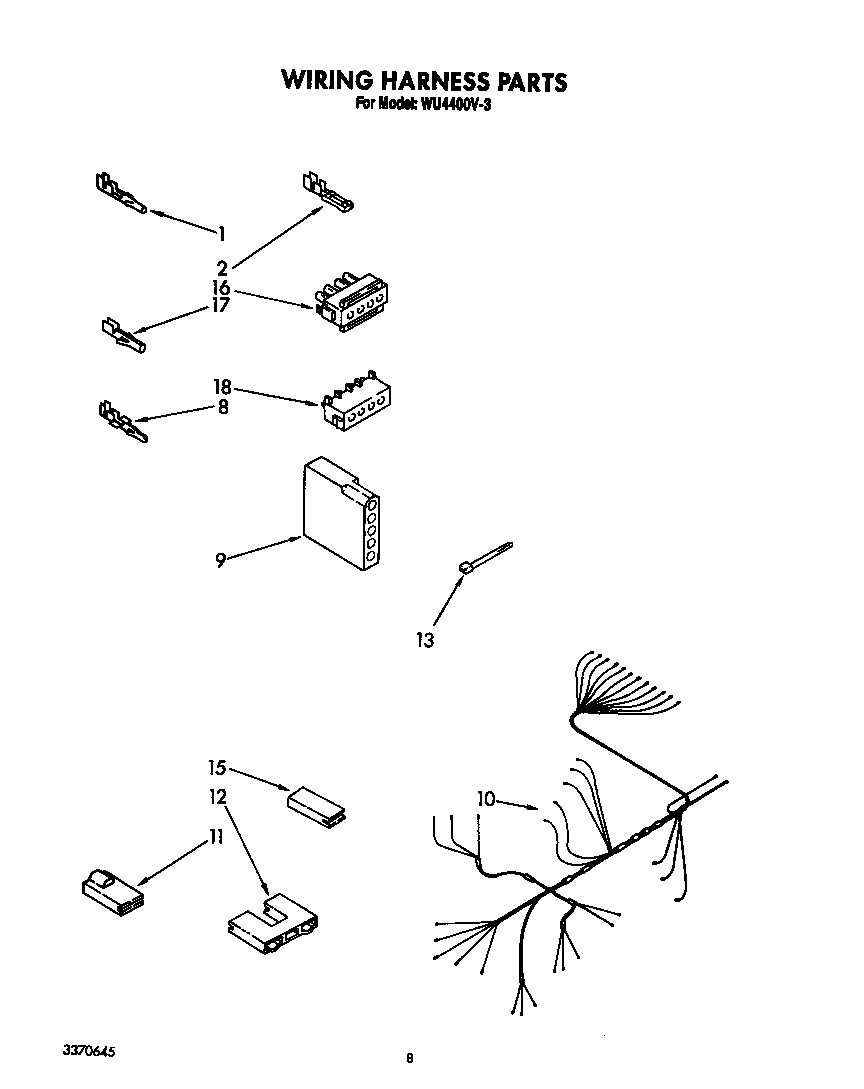 Roper WU4400V3 wiring harness diagram