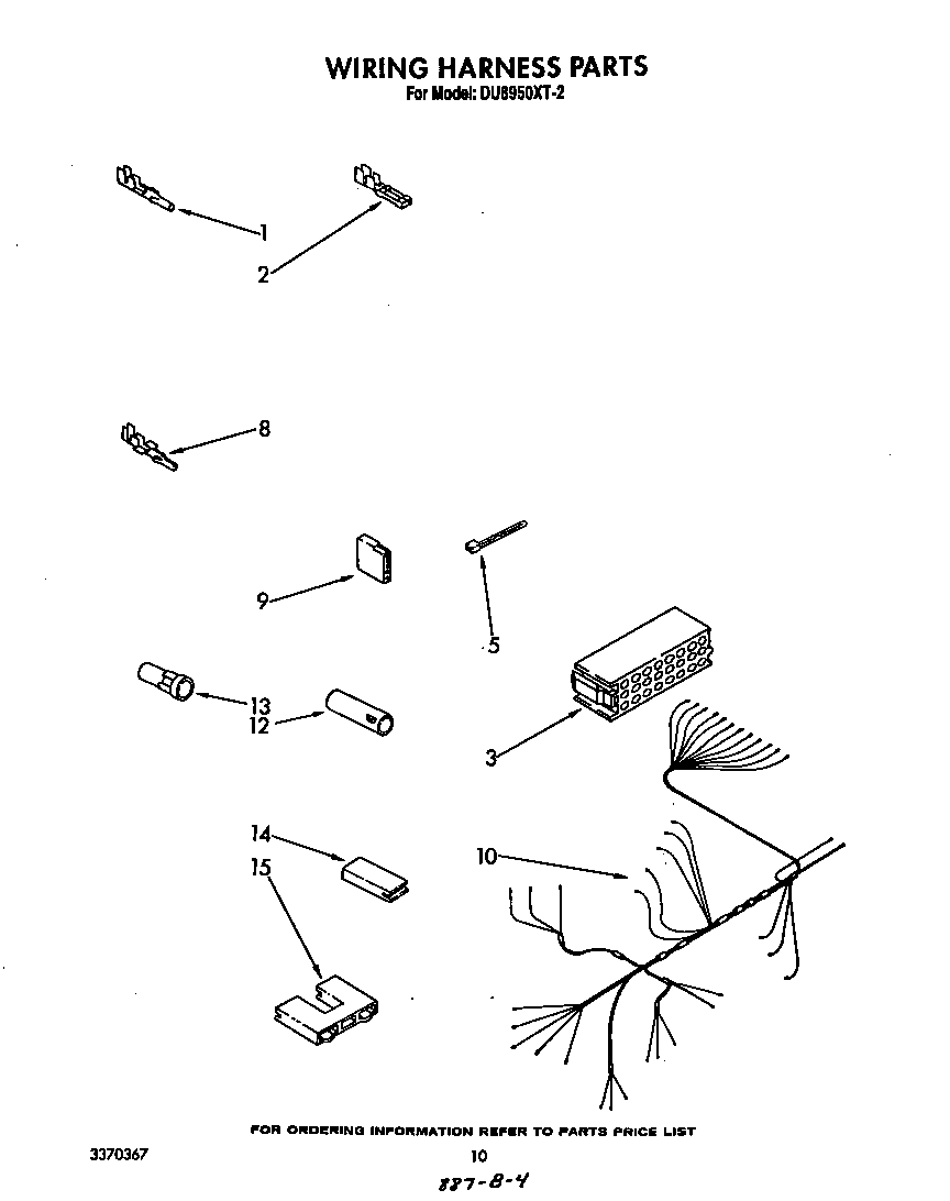 Whirlpool DU8950XT2 wiring harness diagram