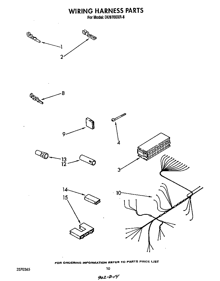 Whirlpool DU9700XR8 wiring harness diagram