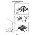 Whirlpool DU8700XT4 dishrack and panel diagram