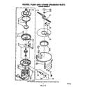 Whirlpool DU8300XT4 heater, pump, and lower spray arm diagram