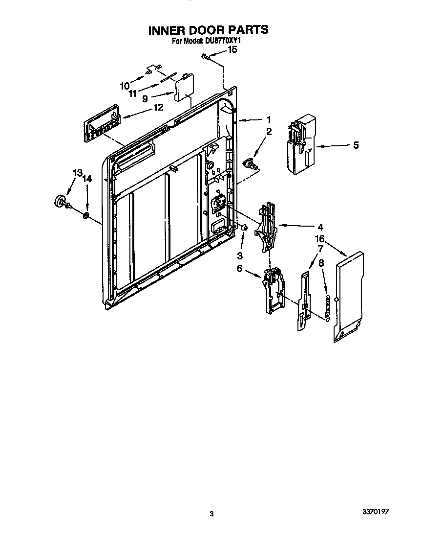 Whirlpool DU8770XY1 inner door diagram