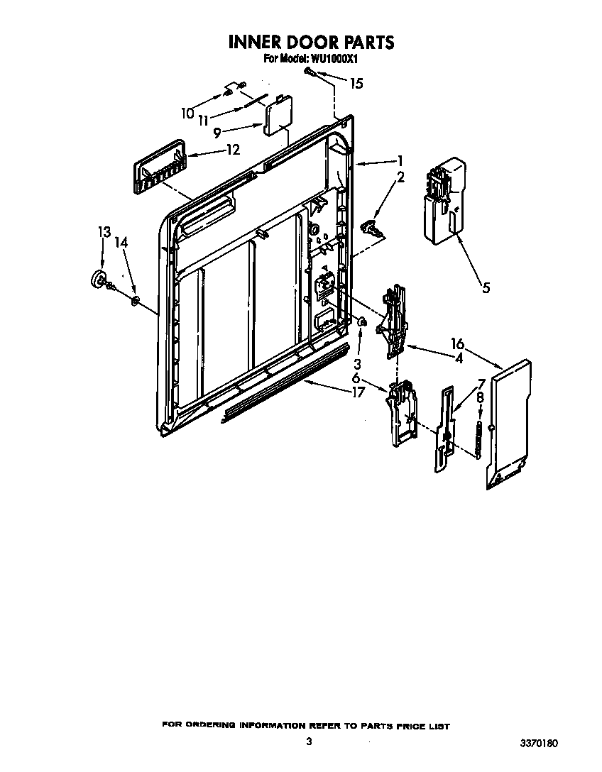 Roper WU1000X1 inner door diagram