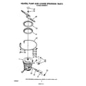 Whirlpool DU9200XT2 heater, pump and lower spray arm diagram