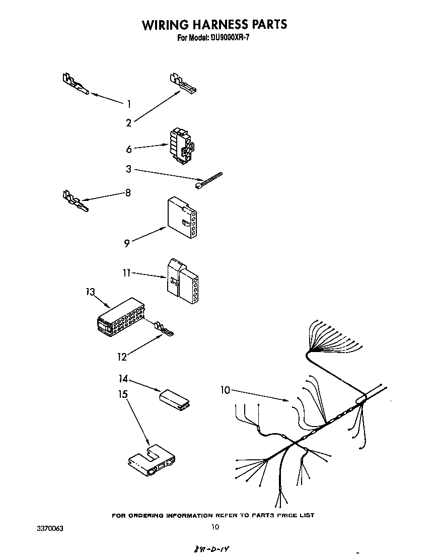Whirlpool DU9000XR7 wiring harness diagram