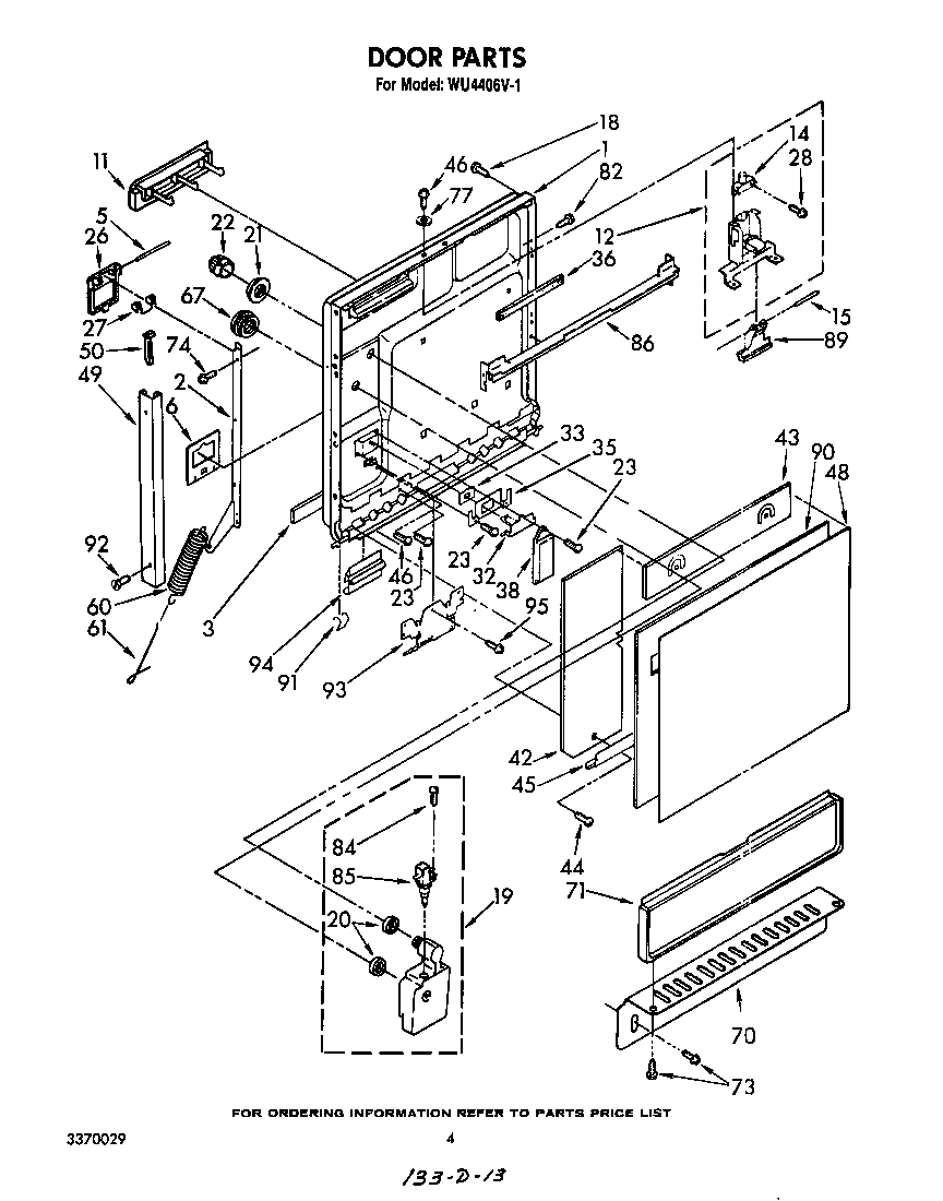 Roper WU4406V1 door diagram