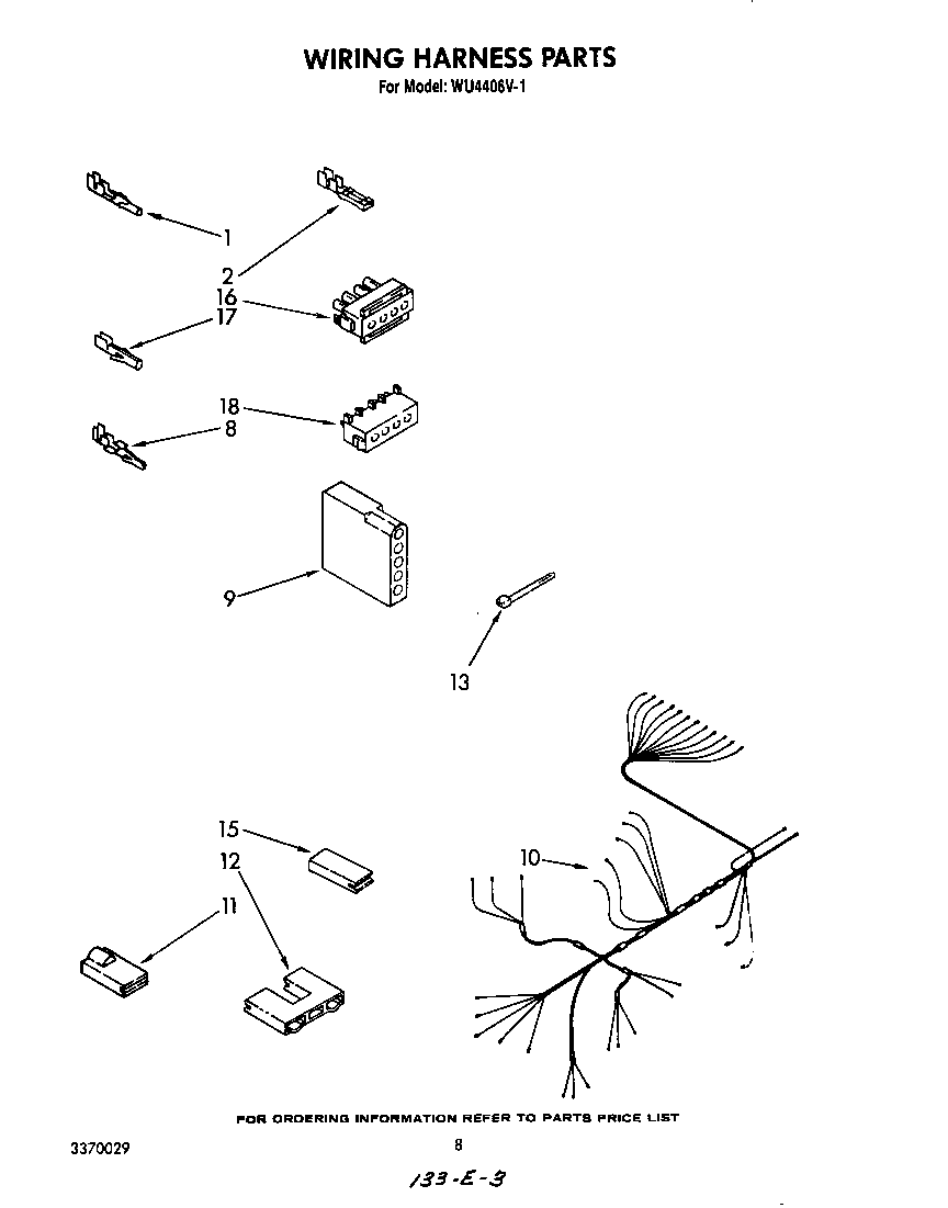 Roper WU4406V1 wiring harness diagram