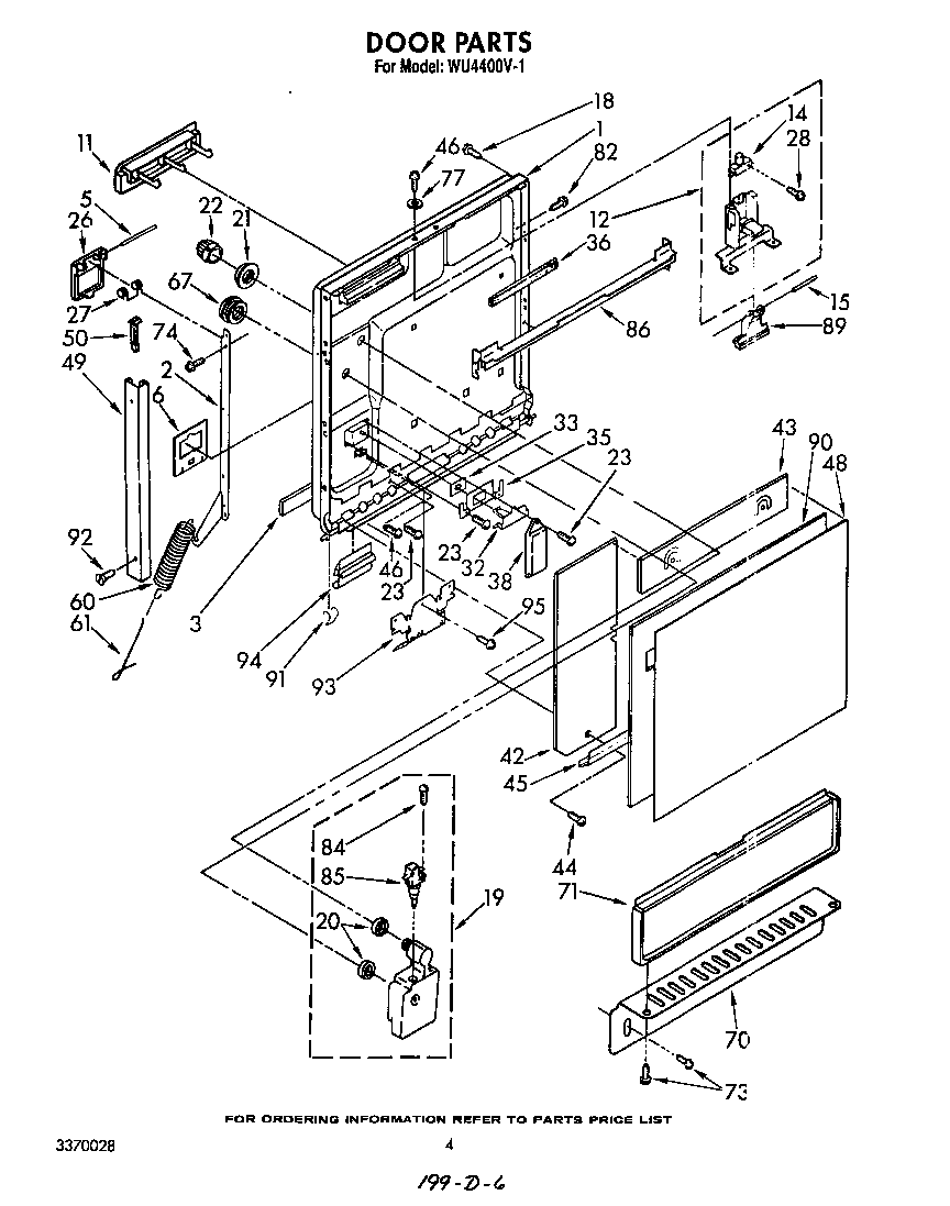 Roper WU4400V1 door diagram