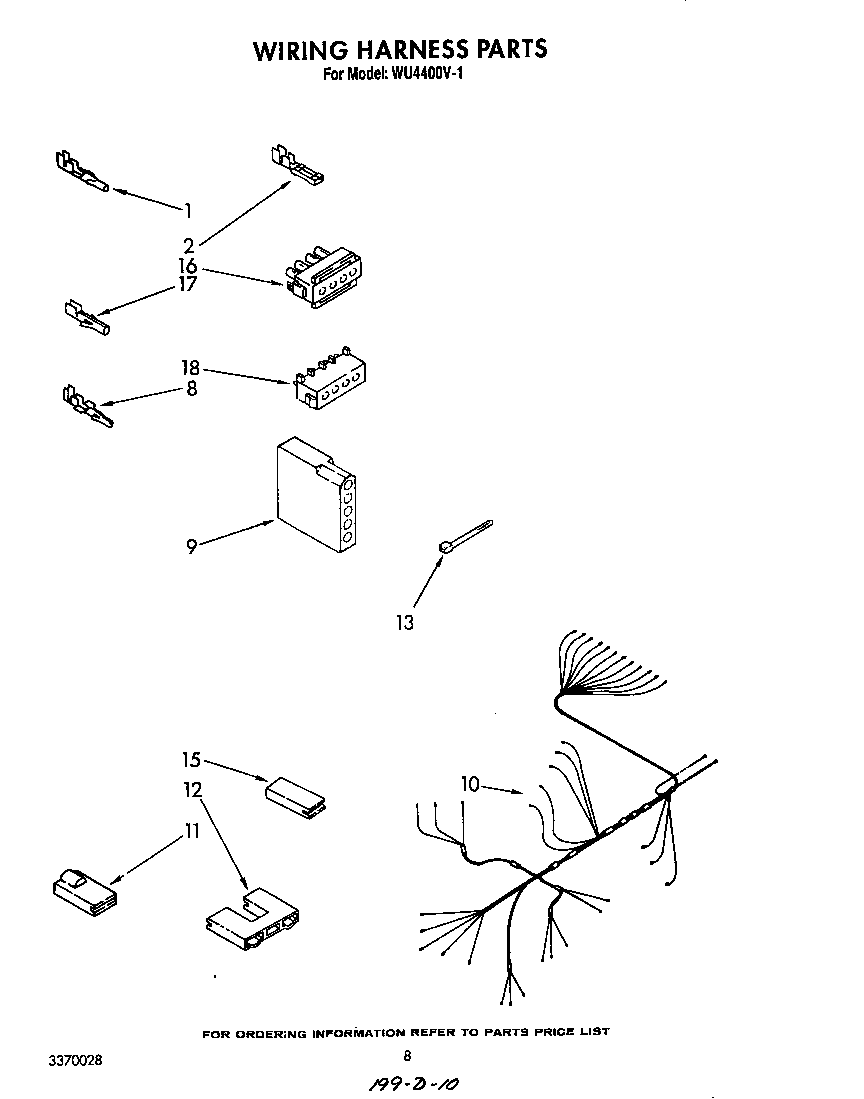 Roper WU4400V1 wiring harness diagram